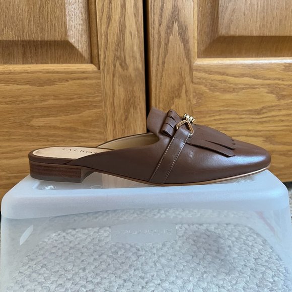 TALBOTS - Cassidy Fringed Mules - Dark Almond -- Excellent Condition - Picture 7 of 12